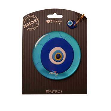 Evil Eye Themed Epoxy Dome Backing Card Souvenir Fridge Magnet - Thumbnail