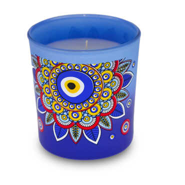 Evil Eye Themed Glass Candle - Myros