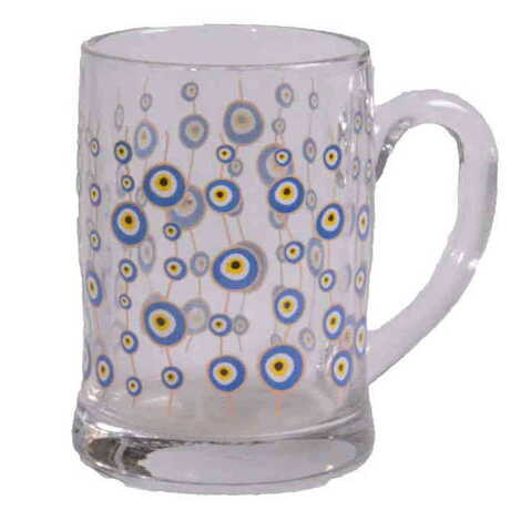 Evil Eye Themed Glass Mug Big Size