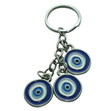 Myros - Evil Eye Themed Metal Customized Enamel Keyring 3 Charms