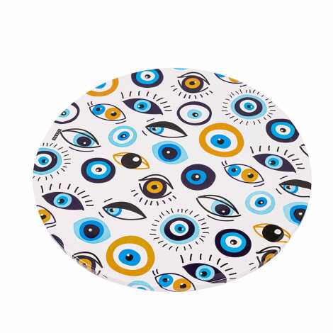 Evil Eye Themed Metal Trivet - 7