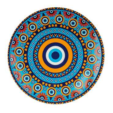 Evil Eye Themed Metal Trivet - 8