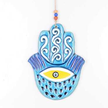 Evil Eye Themed Nautical Ceramics Third Size Wall Hanging - Myros