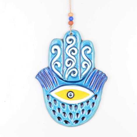 Evil Eye Themed Nautical Ceramics Third Size Wall Hanging - 1