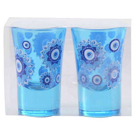 Evil Eye Themed Shot Glass Set of 2 Pcs