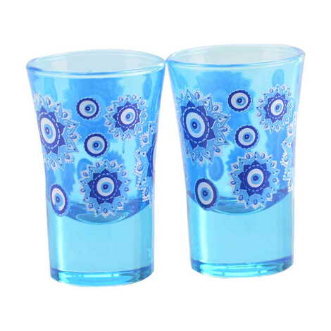 Evil Eye Themed Shot Glass Set of 2 Pcs