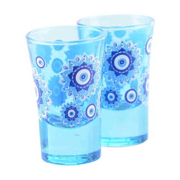 Evil Eye Themed Shot Glass Set of 2 Pcs - Thumbnail