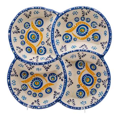 Evil Eye Themed Special Embossed Evil Eye Four Section Snack Bowl - 1