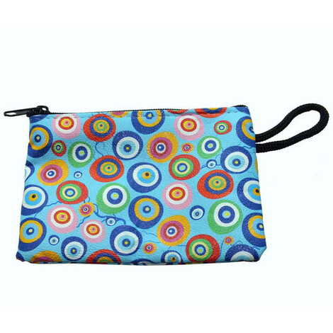 Evil Eye Themed Turkish Woven Wallet 113x80x8 mm - 4