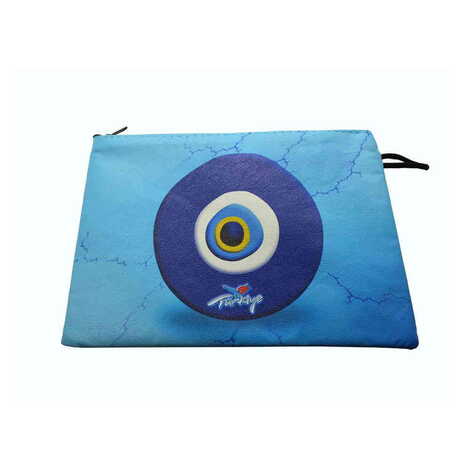 Evil Eye Themed Turkish Woven Wallet 215x155x8 mm - 1