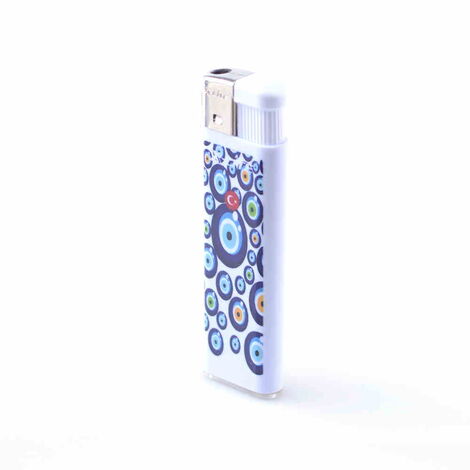 Evil Eye Themed UV Plastic White Printed Lighter