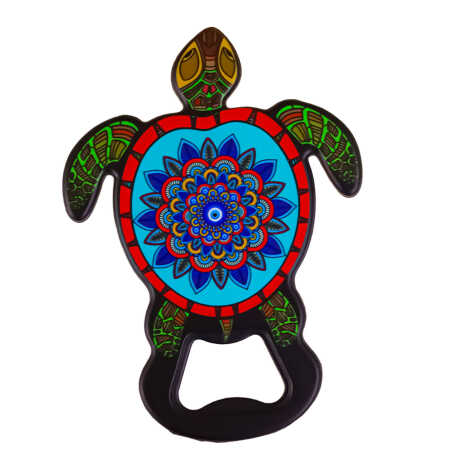 Evil Eye Themed UV Printed Turtle Bottle Opener - 1