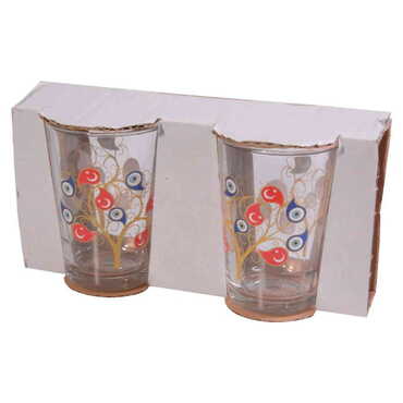 Myros - Evil Eye Themed Water Glass Set Two Pcs