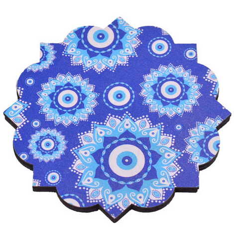 Evil Eye Themed Wooden Customised Souvenir Coaster 90mm - 1