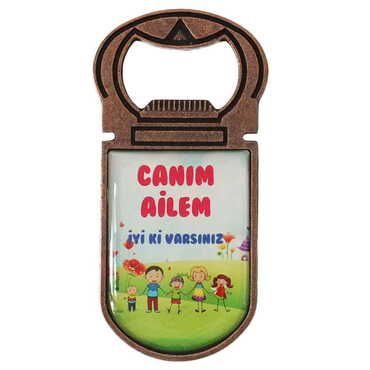 Family Themed Customizable Metal Magnetic Bottle Opener 40x95 mm - 1