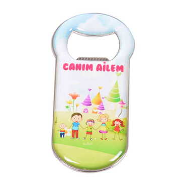 Myros - Family Themed Customizable Metal Magnetic Bottle Opener 90x45 mm