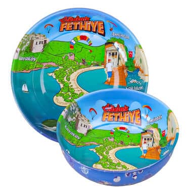 Fethiye Themed Metal Bowl 75 mm