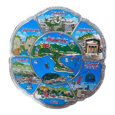 Fethiye Themed Metallic Refrigerator Magnet 70mm - 2