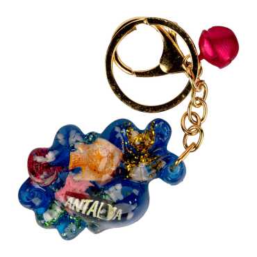 Fethiye Bölgesi Temalı ŞEFFAF POLYESTER ANAHTARLIK GOLDEN COLLECTION - Myros