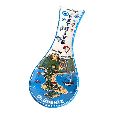 Fethiye Bölgesi Temalı Seramik Serigrafi Kaşık Altlığı - 2