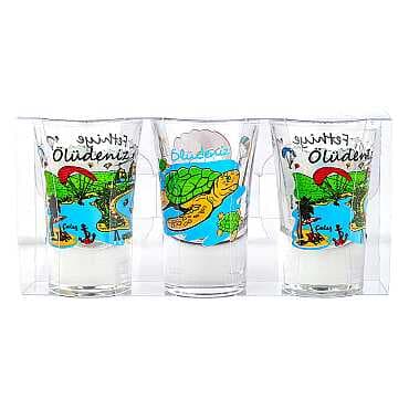 Fethiye Bölgesi Temalı Üçlü Shot Bardak