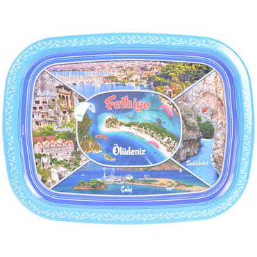 Myros - Fethiye Region Themed Customised Printed Tin Serving Tray 305x235 mm