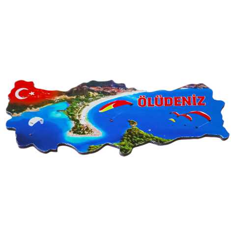 Fethiye Region Themed Metallic Map Refrigerator Magnet - 3