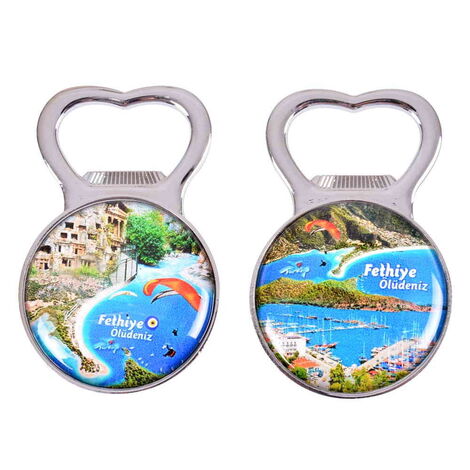Toptan Fethiye Temalı Myros Küçük Yuvarlak Açacak Magnet 38x60 mm - 3