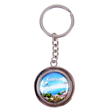 Toptan Fethiye Temalı Myros Metal Dönerli Anahtarlık 38x100 mm - 4
