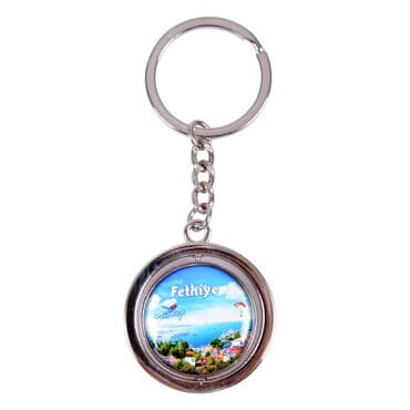 Fethiye Themed Metal Spinner Keychain 38x100 mm - 4
