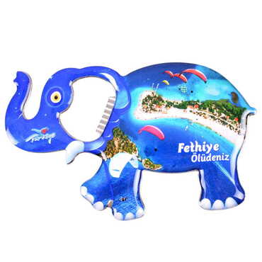 Toptan Fethiye Temalı Myros Metal Fil Açacak Magnet 98x61 mm - Myros