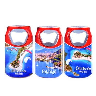 Fethiye Themed Customised UV Printed Coca Cola Bottle Shape Plastic Base Bottle Opener 43x80 mm - 2