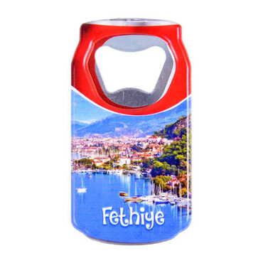 Fethiye Themed Customised UV Printed Coca Cola Bottle Shape Plastic Base Bottle Opener 43x80 mm - 3
