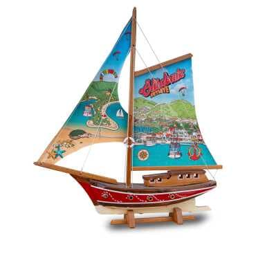 Fethiye Themed Wooden Sailboat Ab1