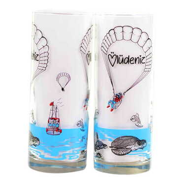 Myros - Fethiye Themed Custom Printed Raki-Ouzo Glass