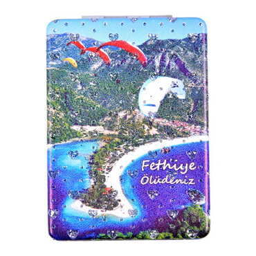 Fethiye Themed Custom Printed Rectangle Pocket Mirror - Thumbnail