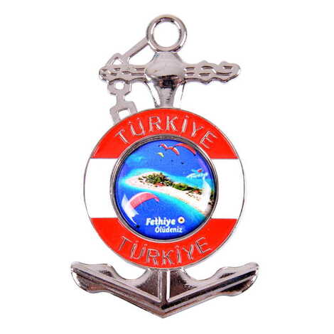 Fethiye Themed Customised Metal Anchor Fridge Magnet