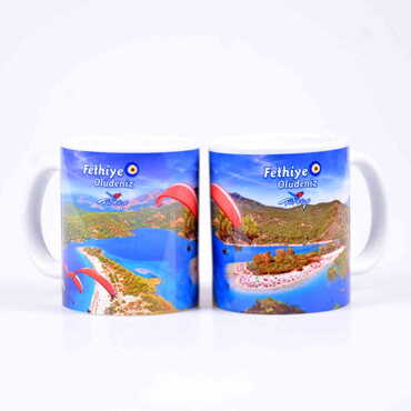 Fethiye Themed Customised Porcelain Souvenir Travel Mug 80x95 mm - Myros