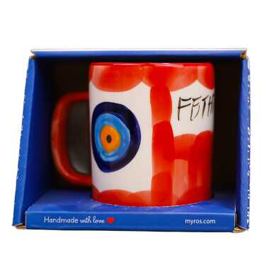 Fethiye Themed Handmade Ceramic Mug with Gift Box - 4