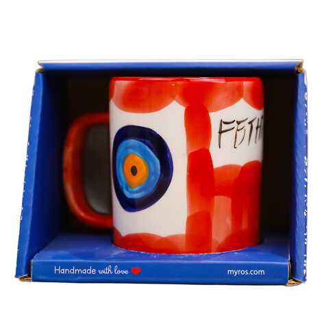 Fethiye Themed Handmade Ceramic Mug with Gift Box - 4