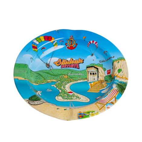 Fethiye Themed Metal Ashtray 115mm - 2
