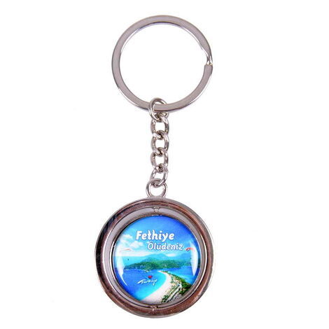 Fethiye Themed Metal Spinner Keychain 38x100 mm - 3