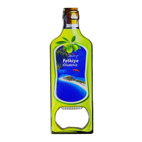 Fethiye Themed Myros Metal Oil Bottle Opener Refrigerator Magnet 115x39 mm - 1