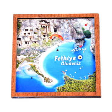 Myros - Fethiye Themed Wooden Cute Animals Souvenşr Fridge Magnet Serie C 90x120 mm