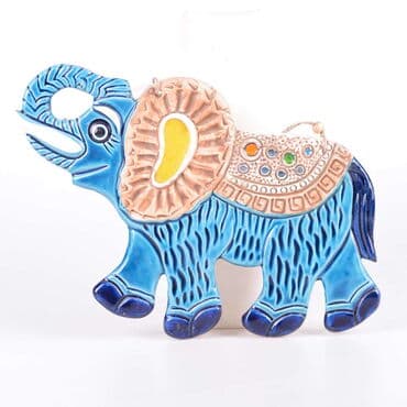 Elephant Themed Nautical Ceramics Fifth Size Wall Hanging - 3
