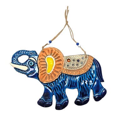 Elephant Themed Nautical Ceramics Fifth Size Wall Hanging - 4