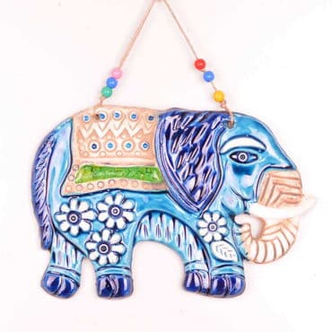 Elephant Themed Nautical Ceramics Fourth Size Wall Hanging - 3
