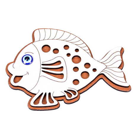 Fish Themed Wooden Engraved Souvenir Fridge Magnet