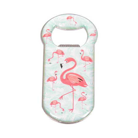 Toptan Flamingo Temalı Myros Metal Klasik Açacak Magnet 90x45 mm