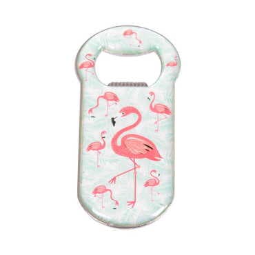 Flamingo Themed Customizable Metal Magnetic Bottle Opener 90x45 mm
